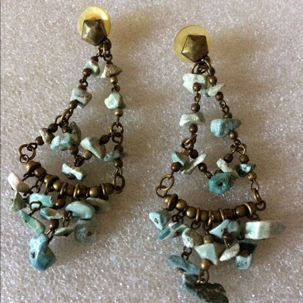 Vintage rock turquoise earrings